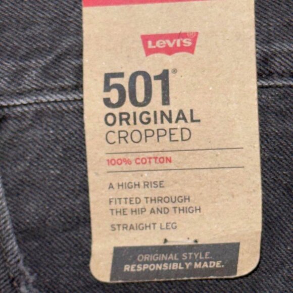 NWT Levi’s 501 Original Cropped in a washed black - Picture 6 of 6